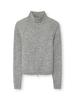 Vivastudio Woman Wave Cable Knit Zip-Up [Melange Gray]