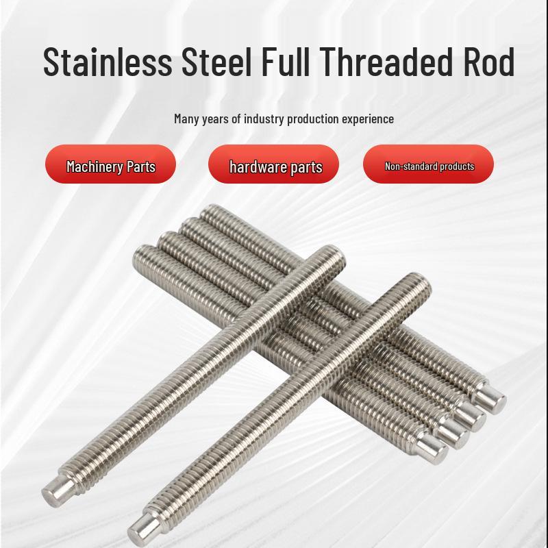 304 Stainless Steel Full Threaded Rod, 1 Meter, available in sizes M3, M6, M8, M10, M12.