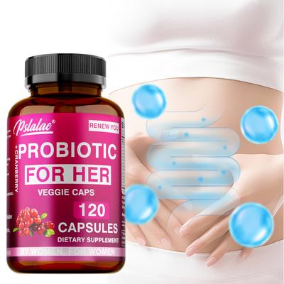 Women's Probiotic Capsules, Containing Probiotics and Cranberry Extract, Support Urinary Health, and Are Easily Absorbed.
