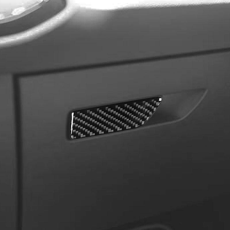 Car Soft Carbon Fiber Interior Accessories Glove Box Handle Cover Trim For Seat Leon 2013 2014 2015 2016 2017 2018