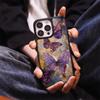 Premium Purple Butterfly for IPhone17pro Mobile Phone Case 16/15 Matte PC13 Art 14 Large Holes 12