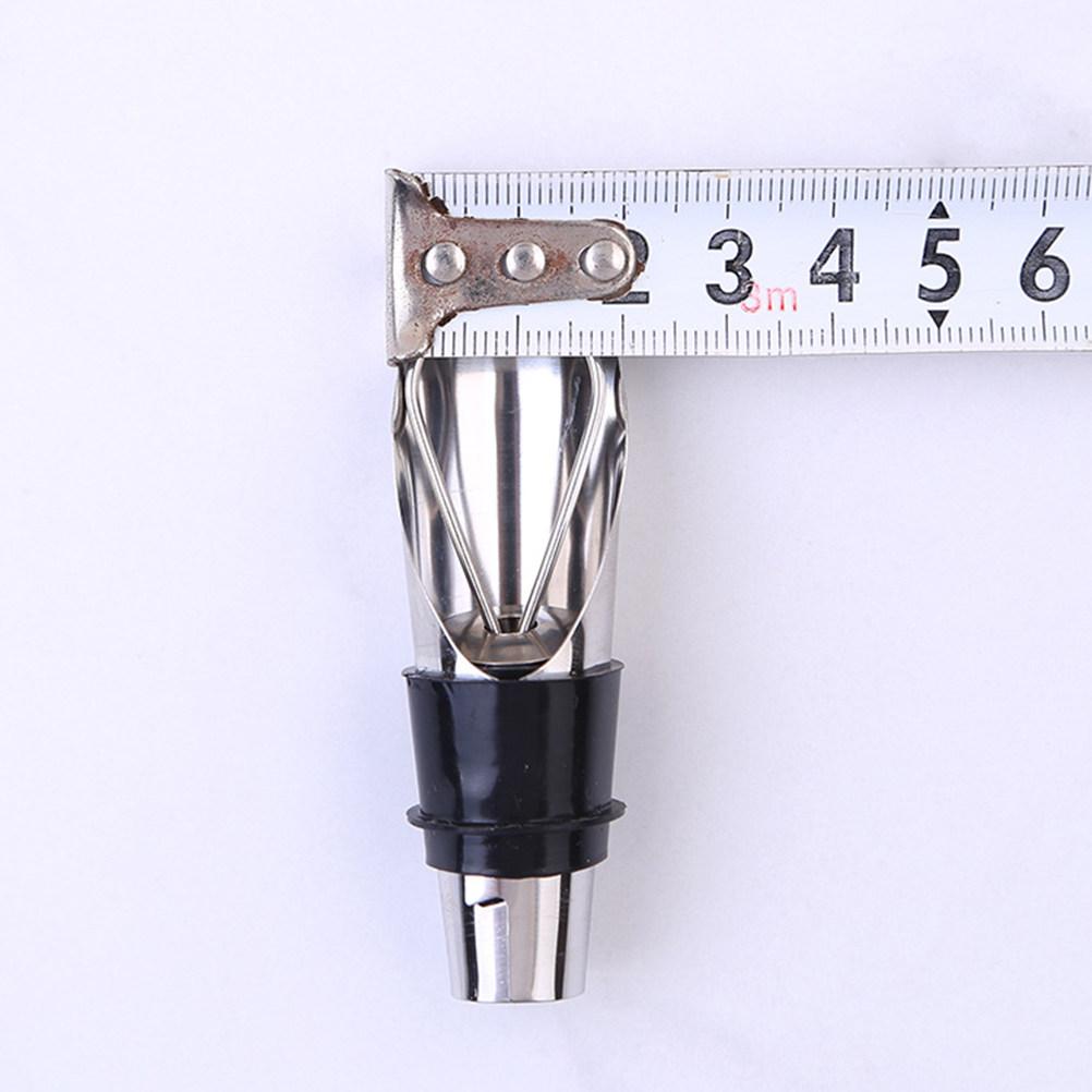 Stainless Steel Wine Pourer Aerator with Silicone Seal Leak Proof Reflowing Air Hole for Wine Liquor Oil Vinegar Bottles Bar