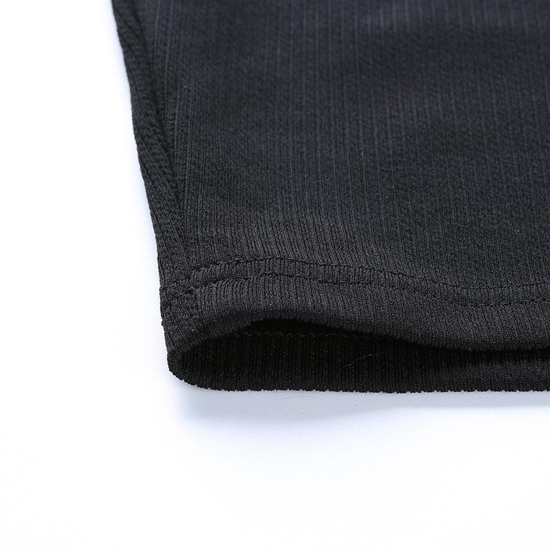 Y2K Hollow Off Shoulder Bottom Women's Short Open Navel T-shirt Slim Fit Fake Two Piece Top