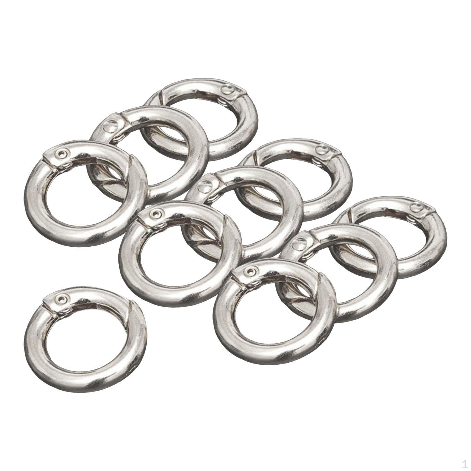 

10 шт. круглі пружинні карабіни карабін брелок застібка DIY затискач для брелока гаманець Argent 20mm
