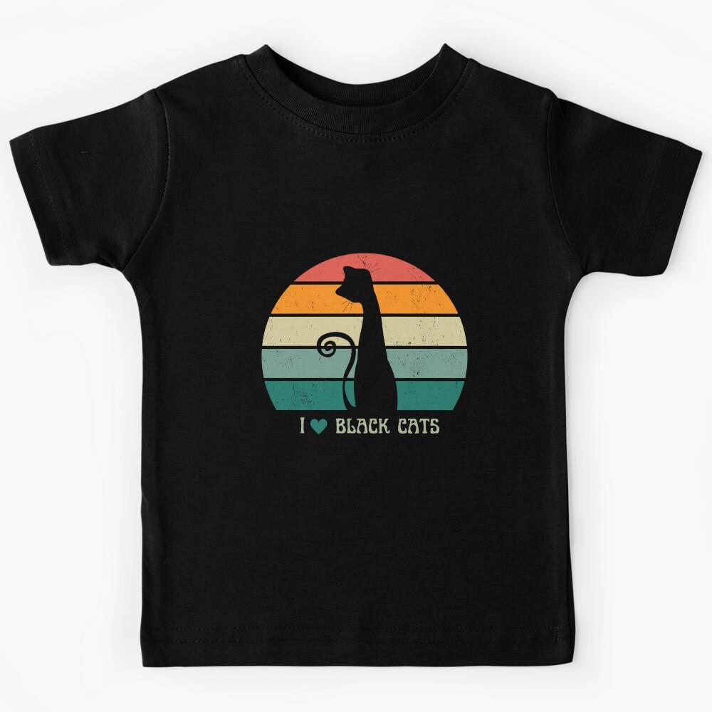 I Love Black Cats Kids T-Shirt 140
