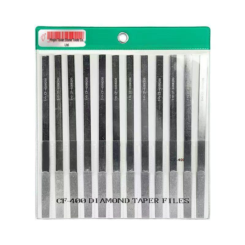 Diamond Flat-Tapered File Set CF-400: Alloy Metal Mold Grinding & Shaping Tool