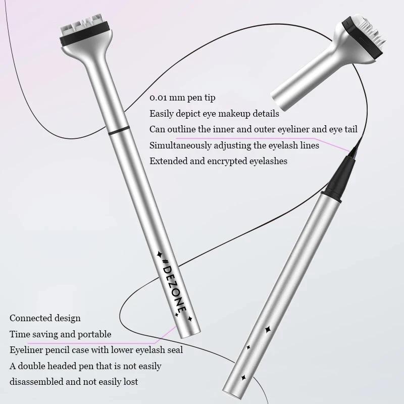 Waterproof Lower Eyelash Stamp Set Eyelash Seal Tool Eyeliner Pen Quick Dry Eye Liner Reusable Eyelash Stamp Set Makeup Women