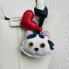 Cat Theme Brand Latest Cowhide Bag Hanging Accessories Sheepskin High Quality Key Chain Backpack Charms Diy Bag Decor Great Gift