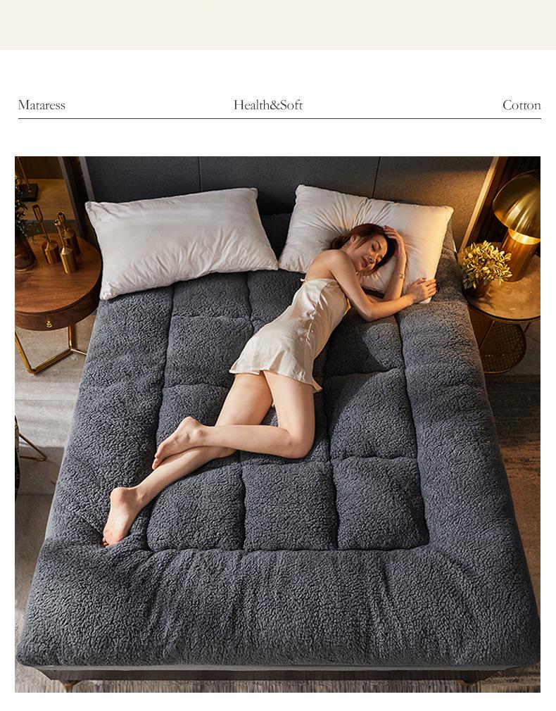 Topper de Saltea Confortabil din Lână de Miel pentru Iarnă – Pad Moale și Gros pentru Cămine Studențești și Paturi de O Persoană