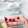 Versatile Kitchen Storage Solution Adjustable Drawer Basket with Drainage for Fridge and Pantry Organization
