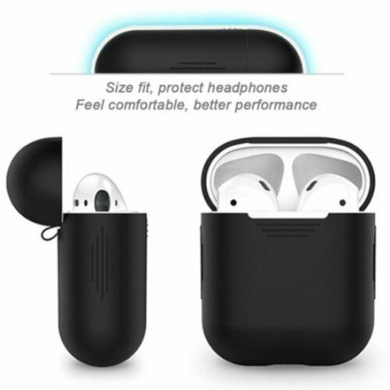 Silicone Mini Earphone Protective Case Storage Box with Lanyard for Air-Pods 1 2