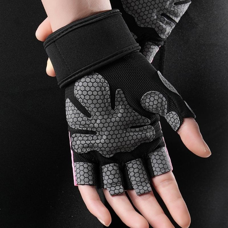 Gym Fitness Gloves For Men Women Full Hand Padding Half Finger Gloves Workout Gloves For Weight Lifting Cycling Fitness