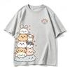 Kawaii Pet Club Graphic Tshirt Unisex Cute Rabbit Cat Dog Print O Neck Short Sleeve Tee Casual Loose Summer Streetwear Tops