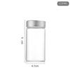 47mm Transparent Glass Bottle with Oxidized Silver Cap for Cereal, Tea, or Candy Storage