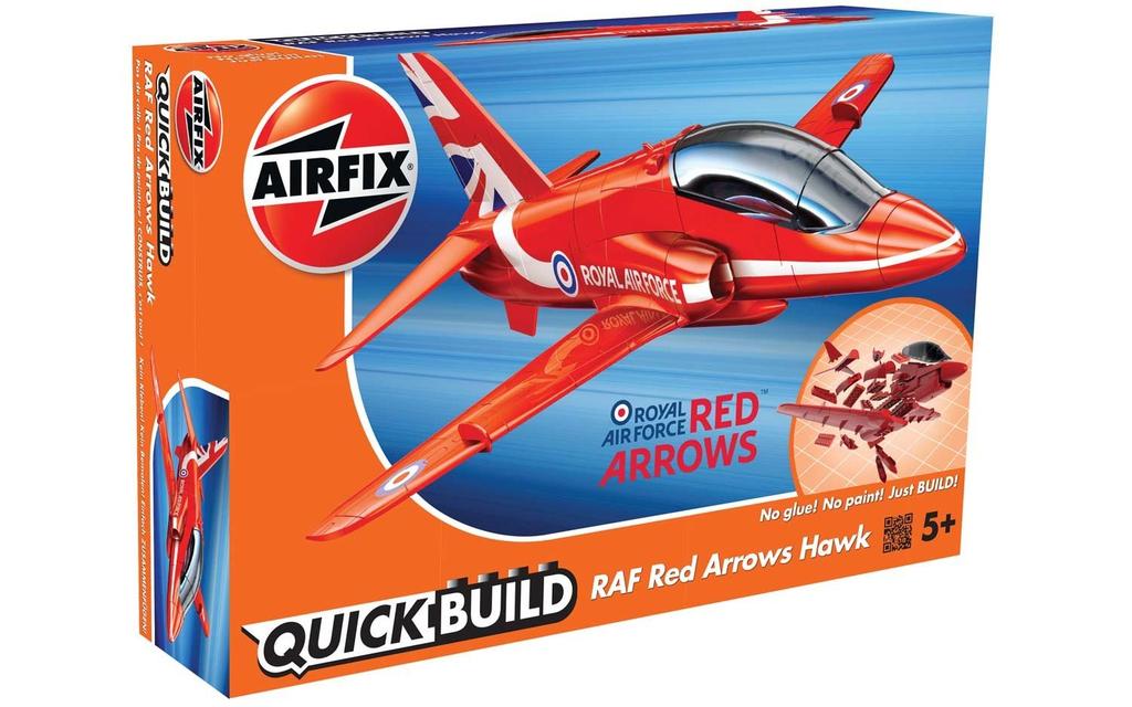 Airfix Quick Build Series Royal Air Force Red Arrow Hawk Assembly Kit QB6018 Plastic Model Pre-painted Block-Type