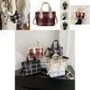 2024 New Fashion Grid Large Capacity Handbag Stylish Casual Tote Bag