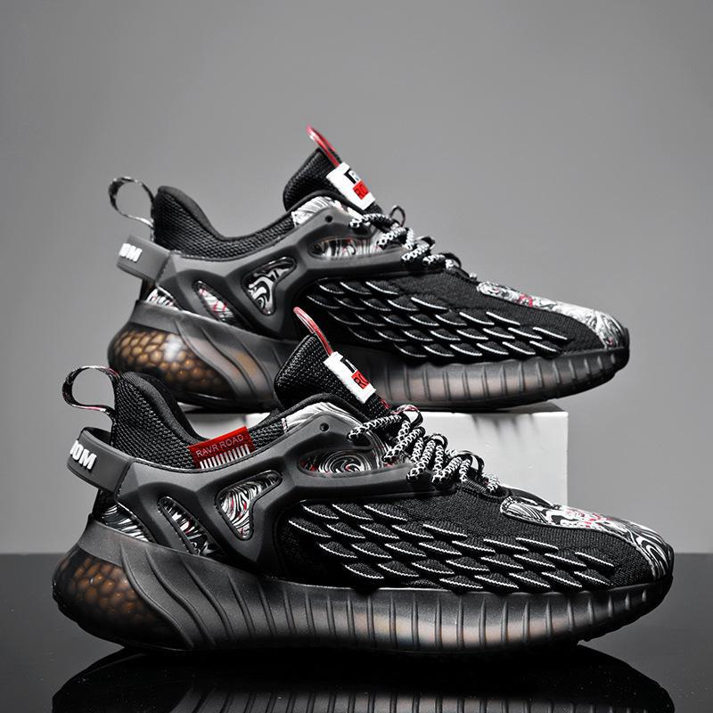 [Najważniejsze wydarzenie transmisji na żywo] Męskie buty do biegania Popcorn z siateczki w smoczą łuskę - Oddychające, codzienne, modne