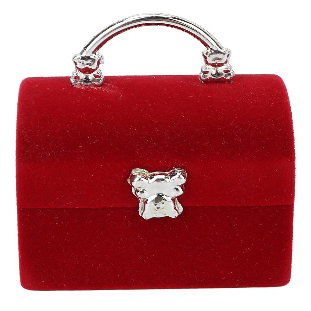 Small Jewelry Box Flocking Retro Red Earring Necklace Travel Storage Box Portable Bracelets Organizer