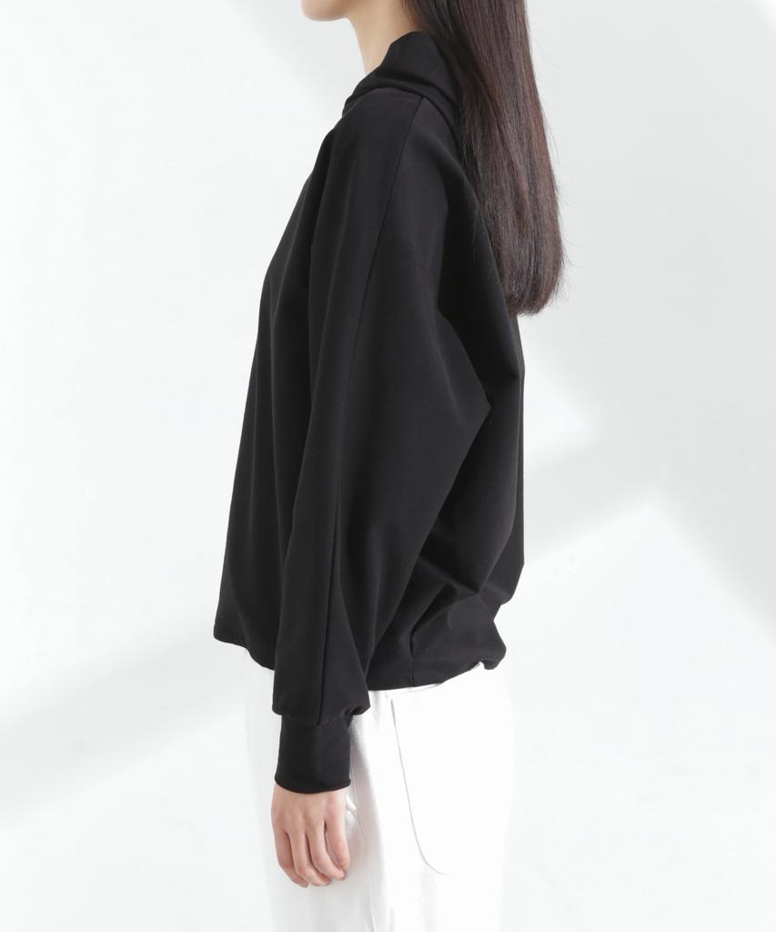 Nano Universe MC Coveross Cool Plating Jersey F (R) Twill-Style Zip-Up Hoodie, Women's, 010, Black, 669-5123309