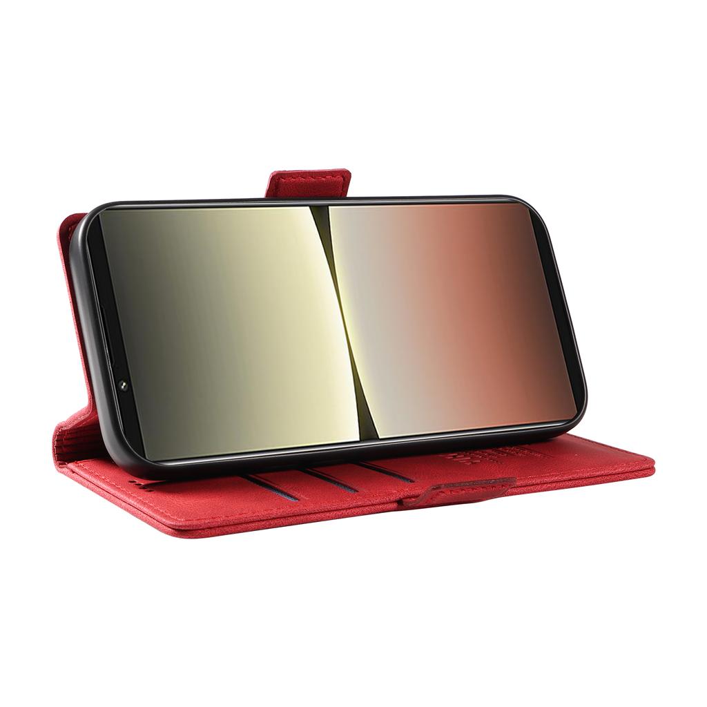 Brieftaschen-Handyhülle aus Nubuk-PU-Leder mit Kartenfächern und seitlicher Schnalle für Sony Xperia 10 IV, Xperia 1 IV, Xperia 5 IV, Xperia 1 V, Xperia 10 V, Xperia 1 III ...