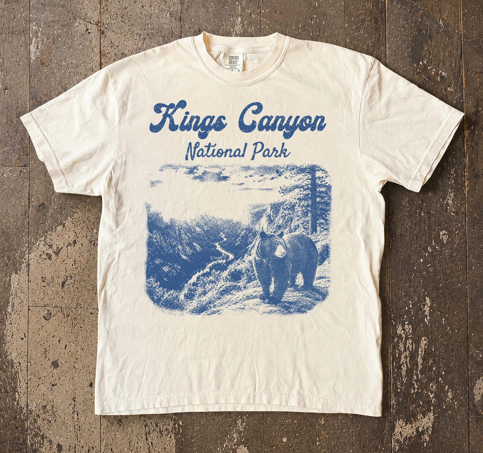 Kings Canyon National Park Bear T-Shirt, Vintage Sequoia Forest Hiking Tee M