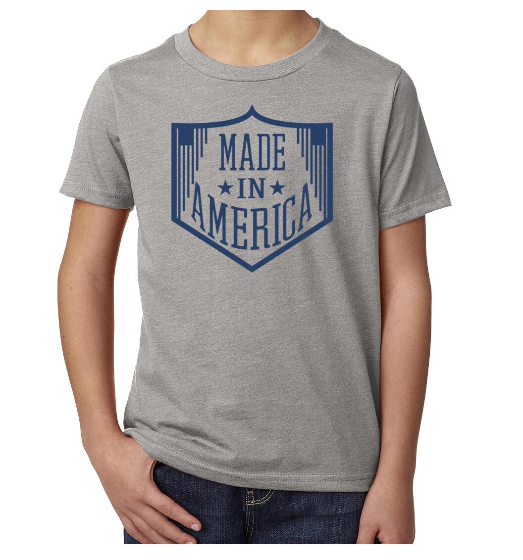 Made in America Kid s Graphic T-Shirt, Patriotic Shirts L