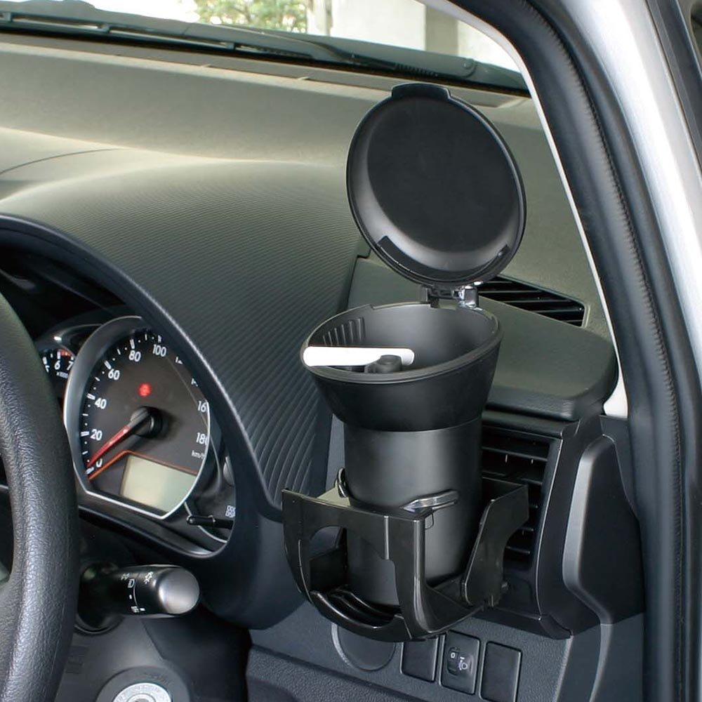 Napolex Japan FIZZ-899 Automotive Car Big Ashtray for Cup Holder Black Universal