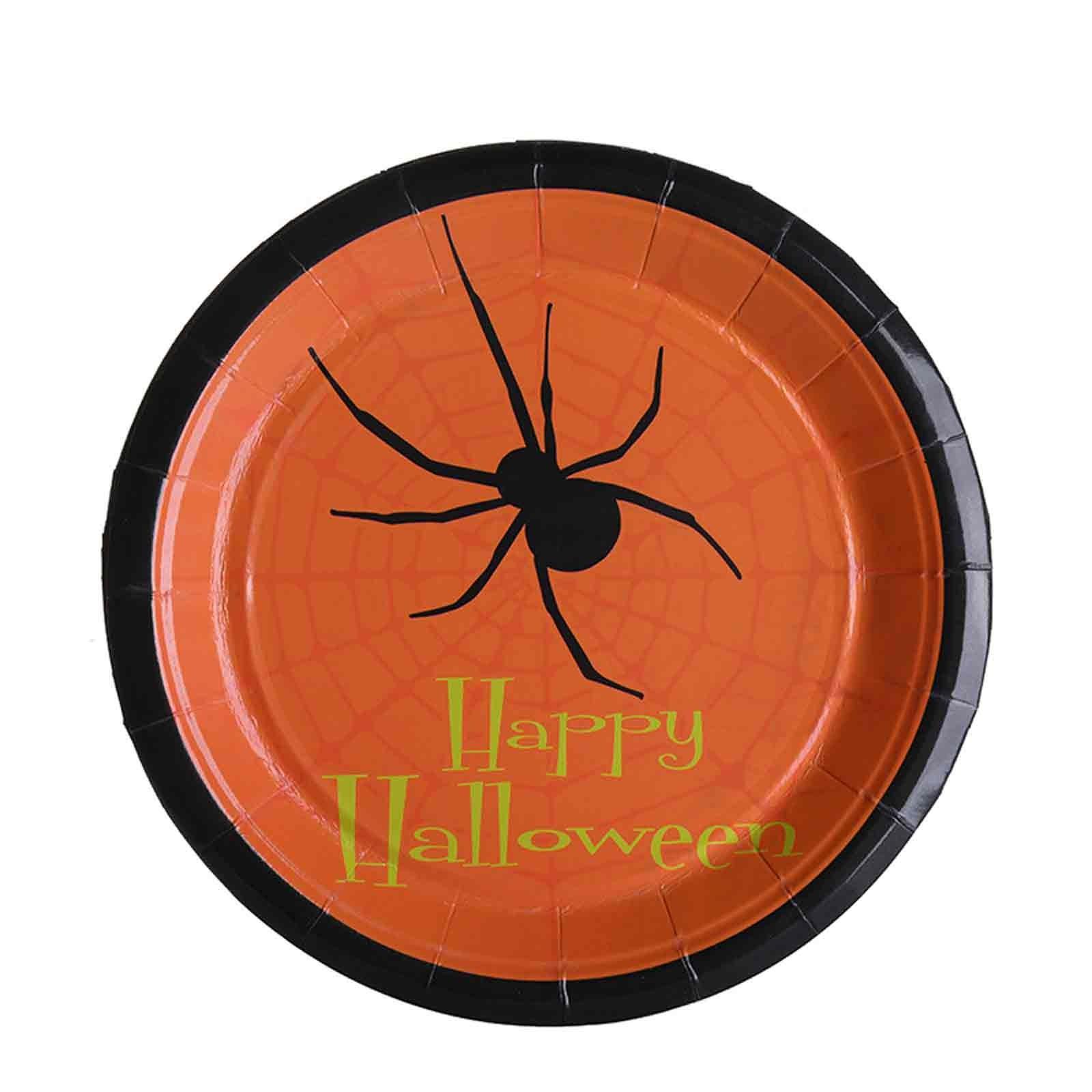 

Бумажные тарелки на Хэллоуин. Одноразовые бумажные тарелки. Товары для вечеринок на Хэллоуин. 18.5X18.5CM