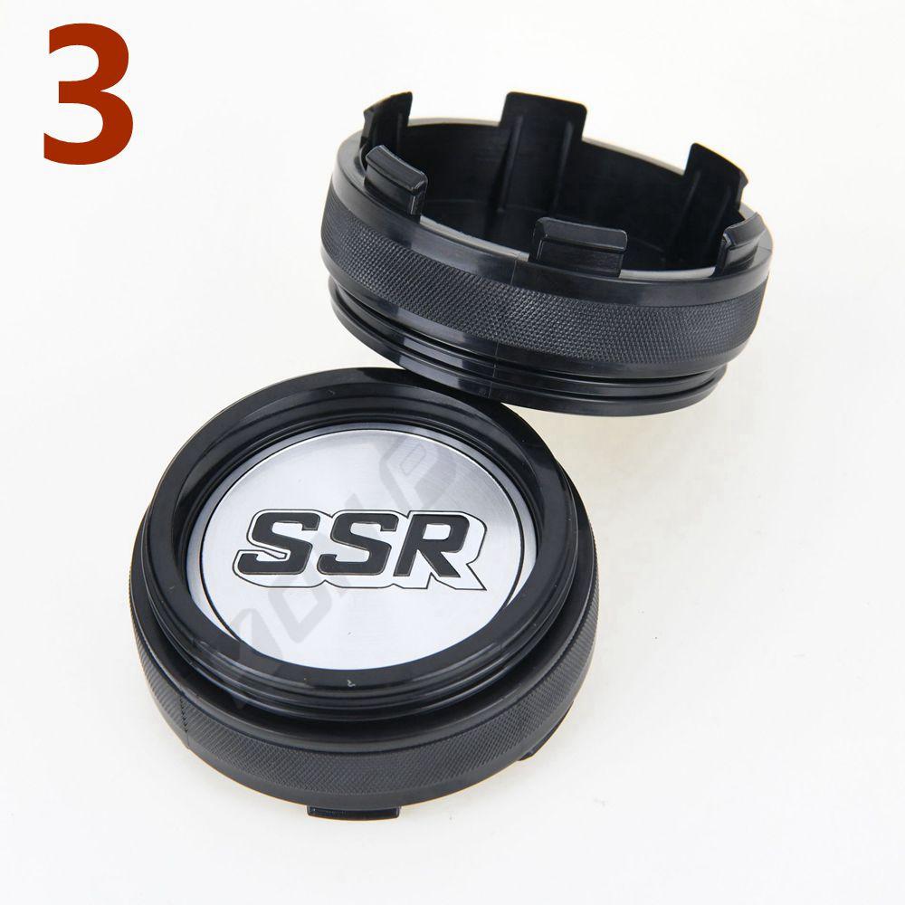 AAYP1 4PCS 61MM OD / 57.5MM ID Sport Rim Cap SSR Racing Sticker Centre Cap Rim Wheel Cover Cap Hubcaps