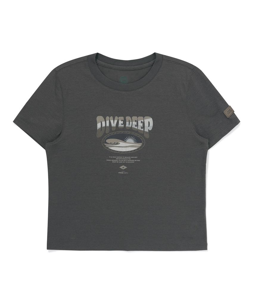 BBC EARTH Women'S Ocean Policott T-Shirt Charcoal