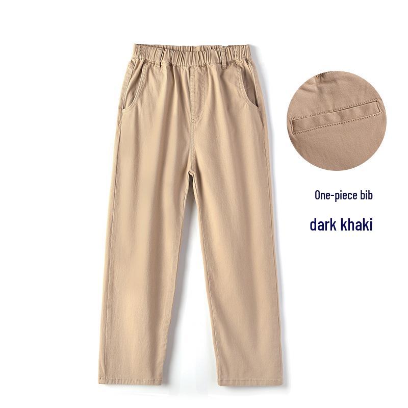 Khaki School Uniform Pants for Primary and Middle School: Boys' Spring/Autumn Cotton Casual Pants & Girls' Stretch Cotton Long Pants