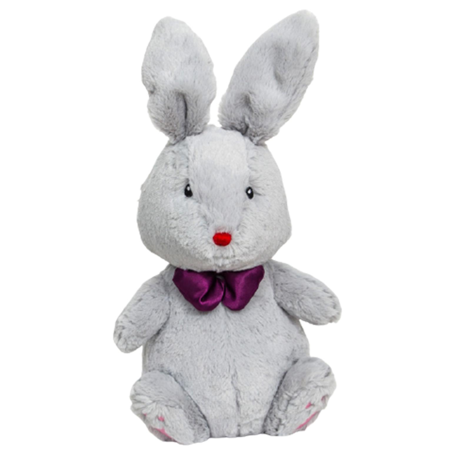 

Adorable Plush Bunny Stuffed Animal Toy Soft Stuffed Doll Home Office Decoration 3D Throw Pillow Birthday Gift For Kids сірий колір
