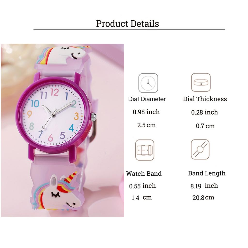 Adorable Candy Unicorn Kids' Watch with Colorful Dial, Ideal for Daily School Use, Birthday and Christmas Gifts