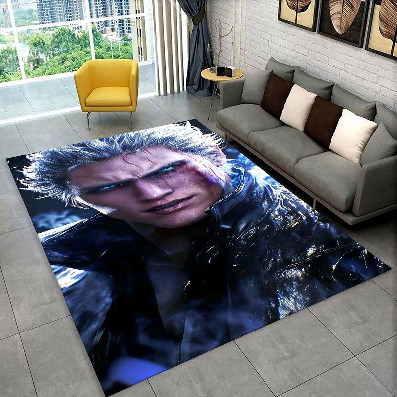 Game D-Devil May Cry DMC Gamer Carpet Rug for Bedroom Living Room Sofa Playroom Doormat Home Decor,Kid Play Area Rug Non-slip