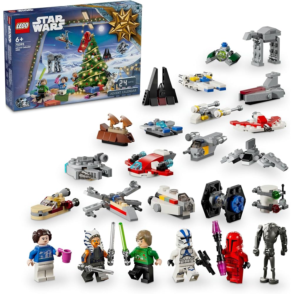 LEGO Star Wars Advent Calendar 2024 Building Blocks Toy for Kids Ages 6-9 Space Theme 75395