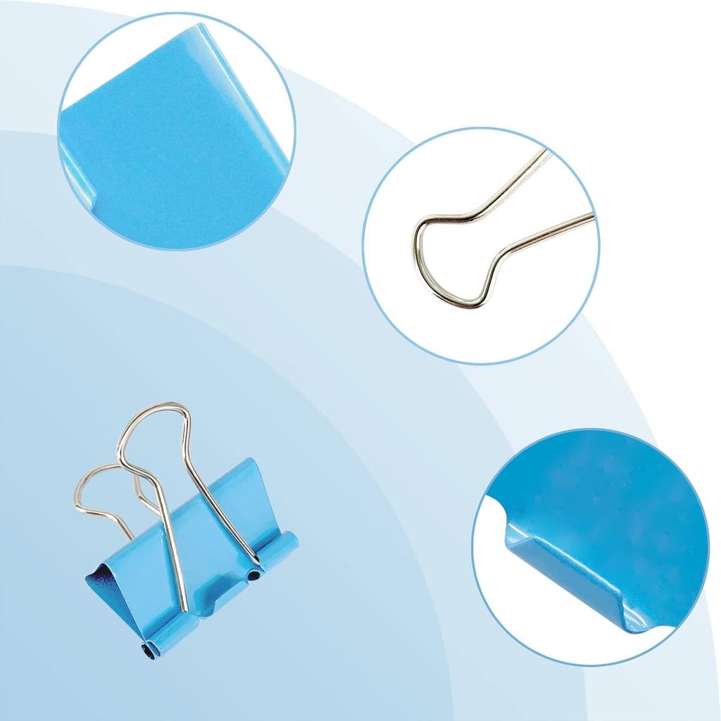 120 Pcs Colored Binder Clips, 3/4inch(19mm), Small Size for Office Supplies, 4 Vibrant Colors