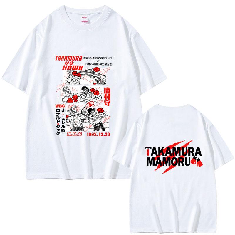Anime Hajime No Ippo Graphic Tshirt Takamura Hawk KGB T Shirts Kamogawa Boxing Gym Streetwear Unisex Fashion Oversized Tshirt Tops