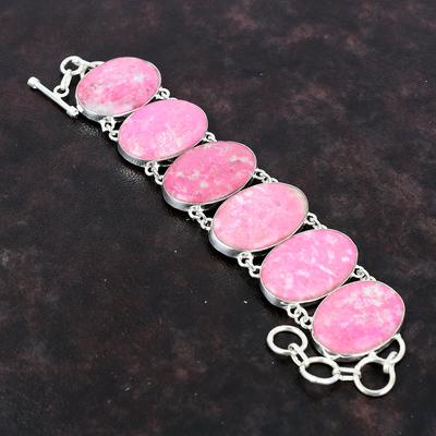 Thulite Bracelet Handmade Unique Design Jewelry 925 Sterling Silver Bracelet Dainty Gemstone Jewelry Adjustable Chain Bracelet Gift For Wife