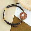 Jujube Inlaid Silver Tai Chi Bracelet Inlaid Four Elephants Big Dipper Seven Stars Bracelet National Style Gossip Bracelet Taoist Folk Jewelry