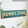 Retro Country Style Rabbit Area Metal Sign-humorous Rabbit Wall Art Aluminum Decorative Sign, Durable Aluminum 3.9x15.7 Inch Indoor/outdoor Wall