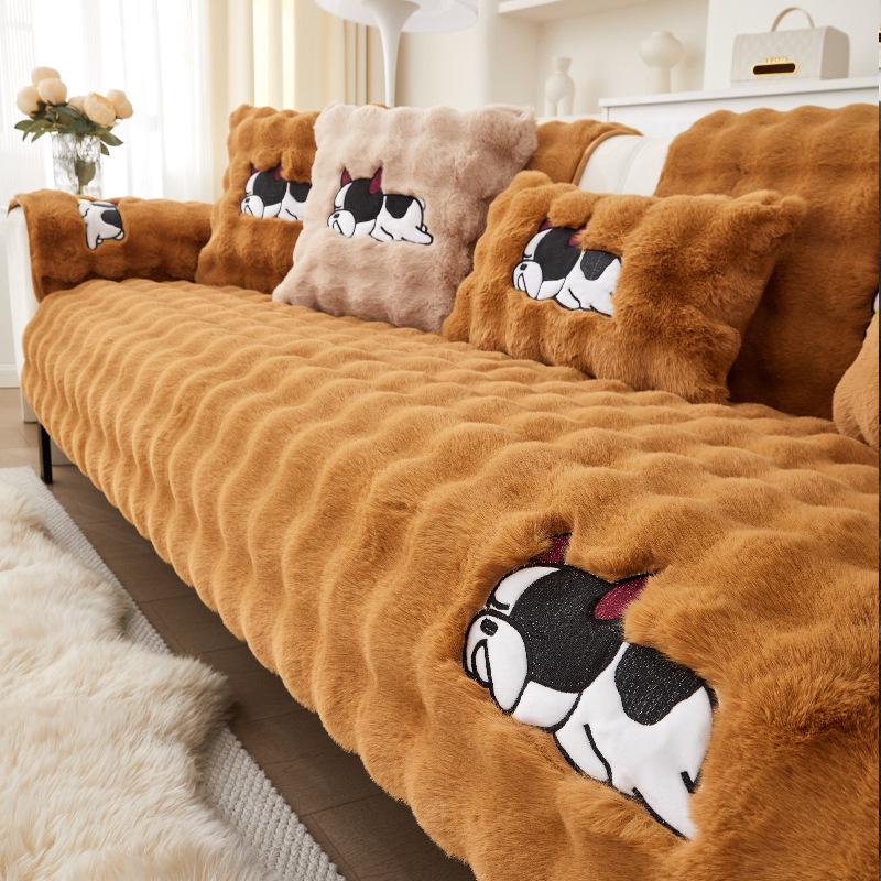 

Cartoon Anime Big Dog Rabbit Plush Sofa Cushion Winter New Plush Non-Slip Sofa Cover Cover Cross-Border 70*70cm