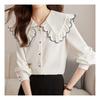 Navava Women Lovely Frill Sailor Collar Long Sleeve Blouse Nb1850