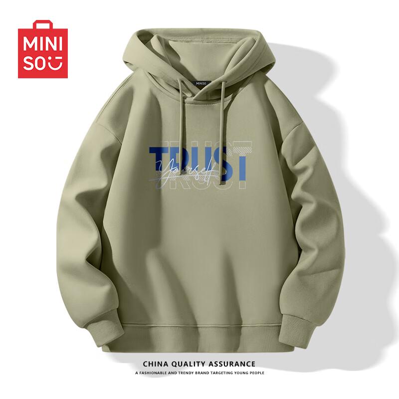 

MINISO Men s American Style Hooded Pullover Sweatshirt 5XL