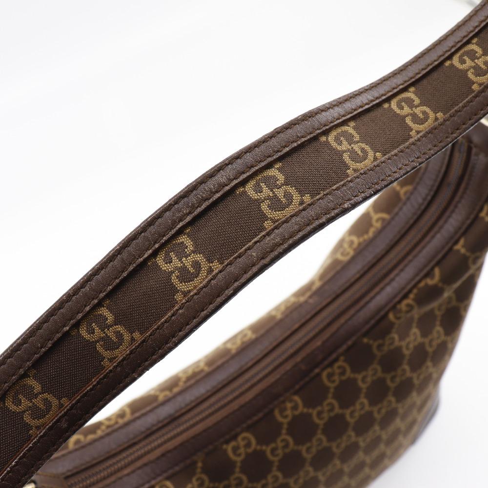 GUCCI One Belt Shoulder Bag 001.4204 Brown GG canvas Women Used