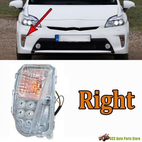 Right Front Bumper LED Daytime Light Fog Light For Toyota Prius ZVW30 2012-2015