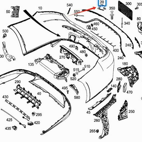 Mercedes-Benz E-Class W238 Rear Bumper Tow Hook Cover