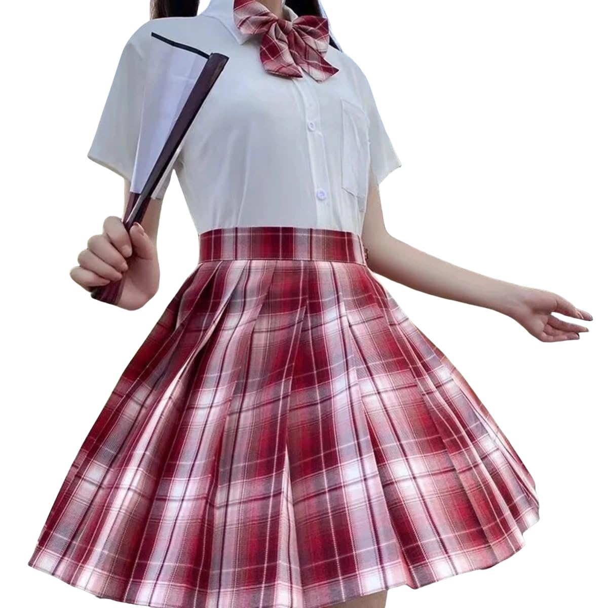 

Косплей школьной формы COSSA включает плиссированную и клетчатую юбку JK и включает рубашку и идеально подходит для развлечений, культурных мероприятий и выпускных 3 предмета земляничный