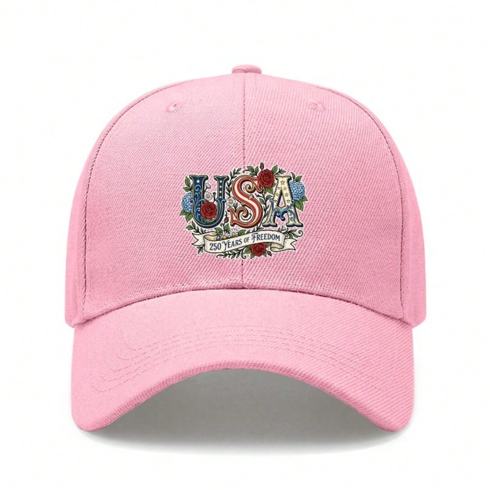 Patriotic Baseball Cap - USA 250 Years Freedom Print Polyester Adjustable Breathable Casual Outdoor Sports Cap For July 4Th Memorial Day Gift