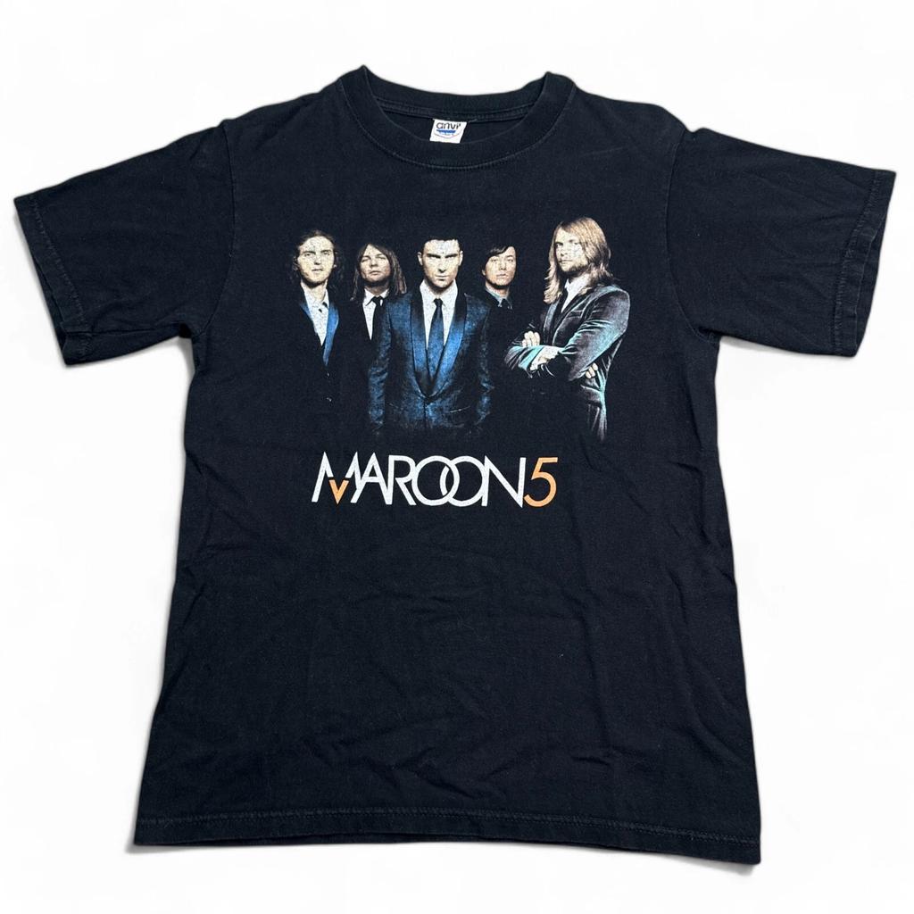 Vintage Koszulka Maroon 5 Rozmiar Dorosły Mały Czarna Tournee Koncertowe Dwustronna Y2K