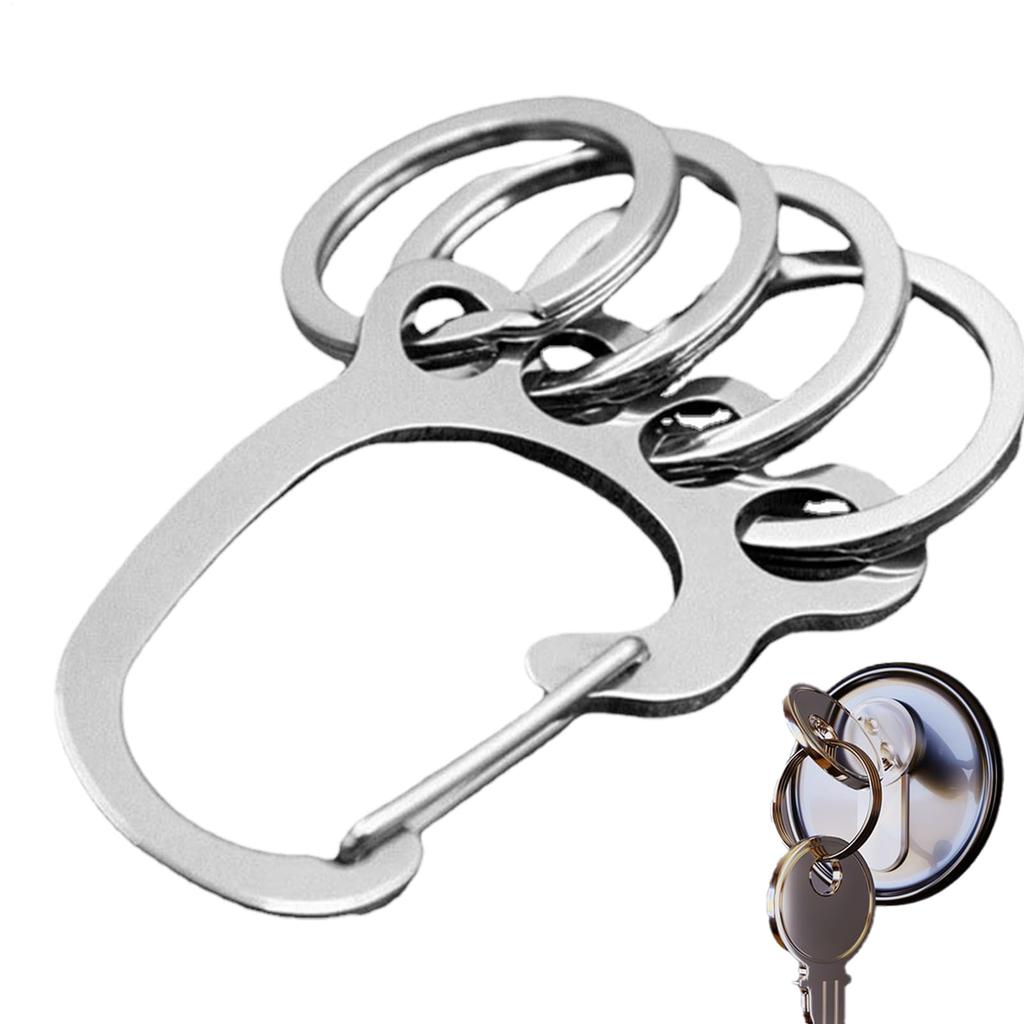 Stainless Steel Key Chain, Keychain Quick Release, Stainless Steel Keychain Carabiner with Multiple Rings